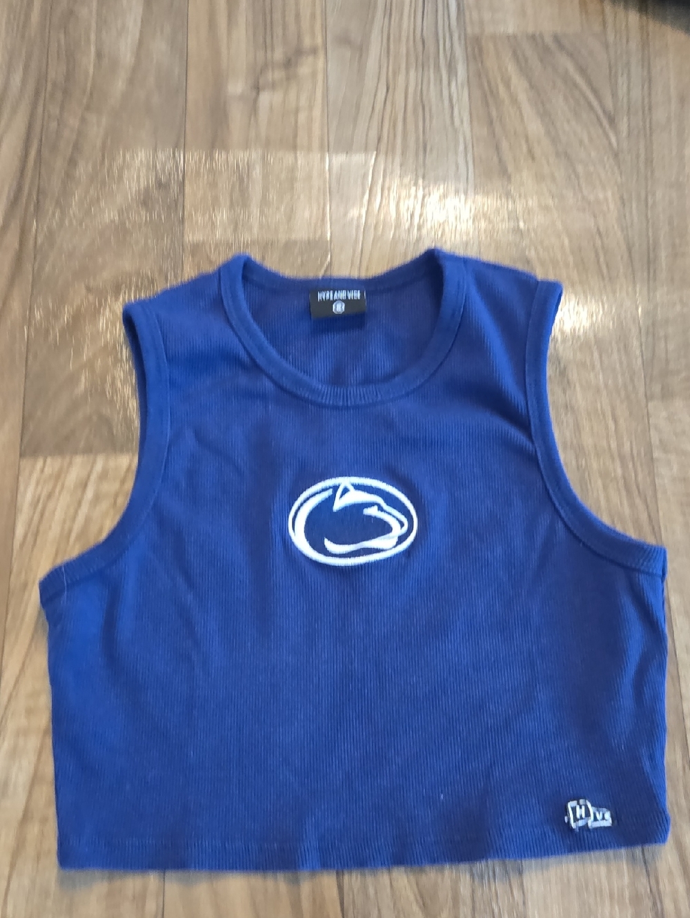 Penn State Royal Blue Ribbed Crop Tank Top